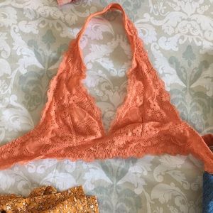 Free people galloon lace halter bra